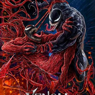Venom and Carnage fight in the IMAX poster for Venom: Let There Be Carnage.