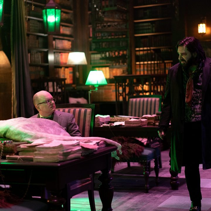 Mark Proksch and Matt Berry in a scene from What We Do In The Shadows.
