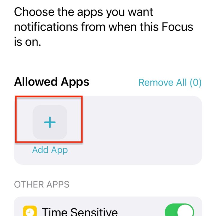 set up a new Focus mode allowed apps.