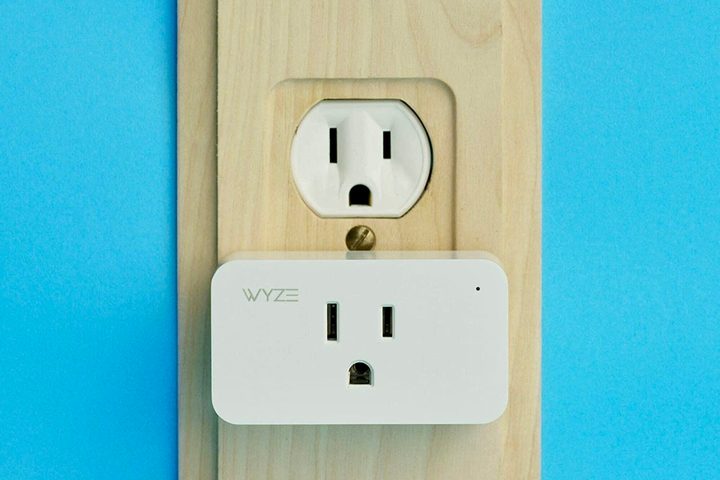 The Wyze Smart Plug connected to an outlet.
