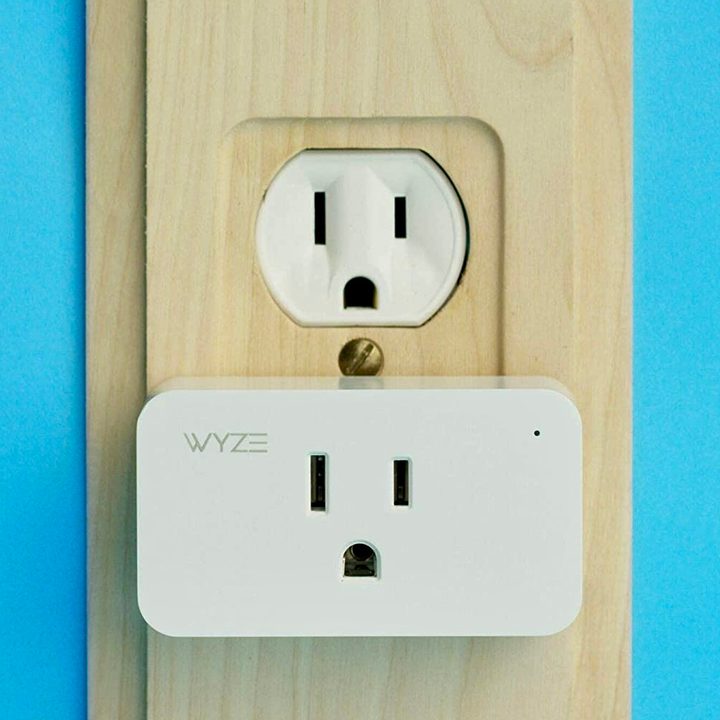 The Wyze Smart Plug connected to an outlet.