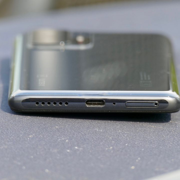 Xiaomi 11T Pro seen from the bottom.