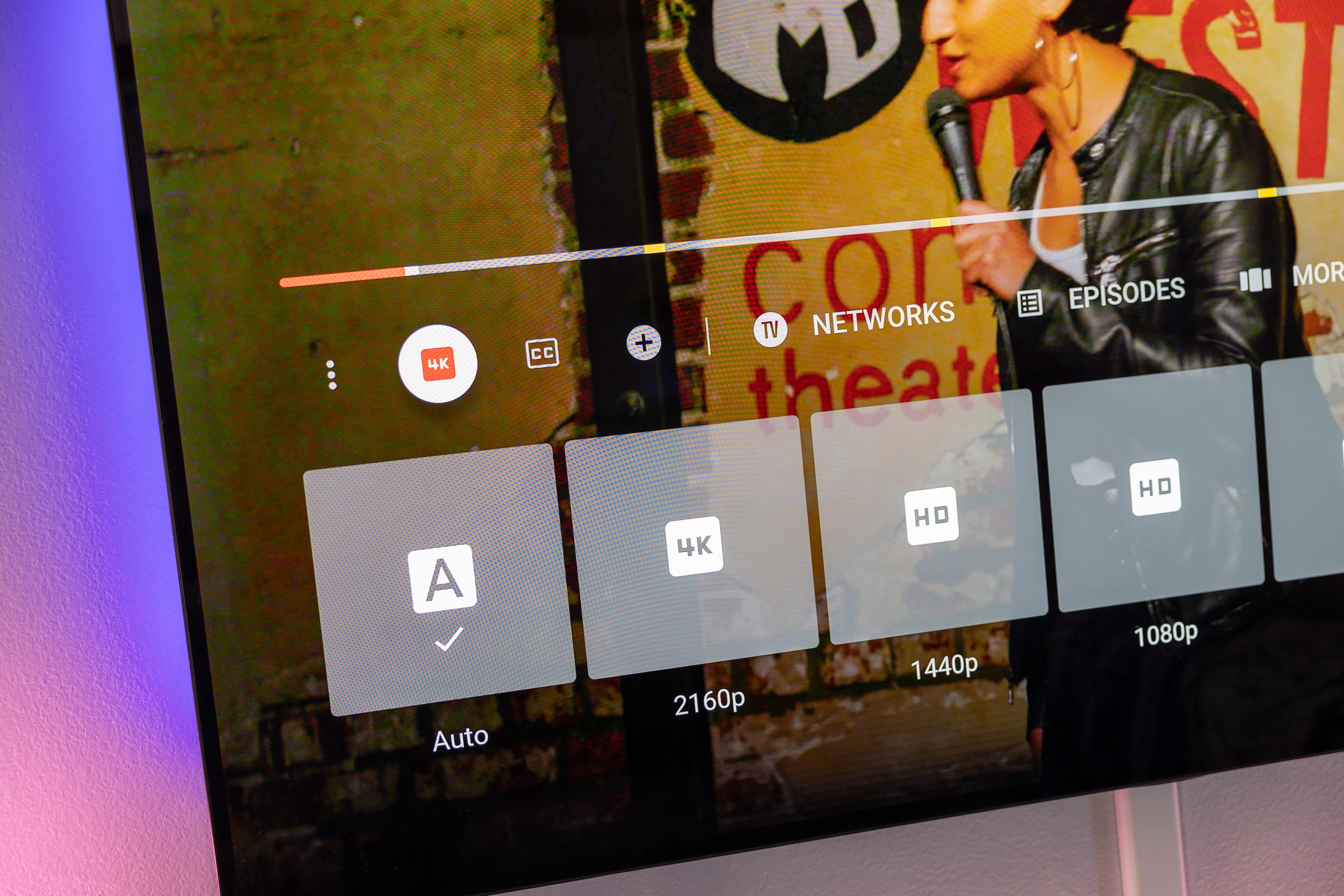 YouTube TV 4K streams settings and user options.