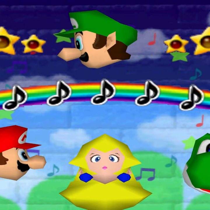 Mario heads looking in different directions.