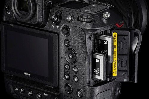Nikon Z9 memory card slot.