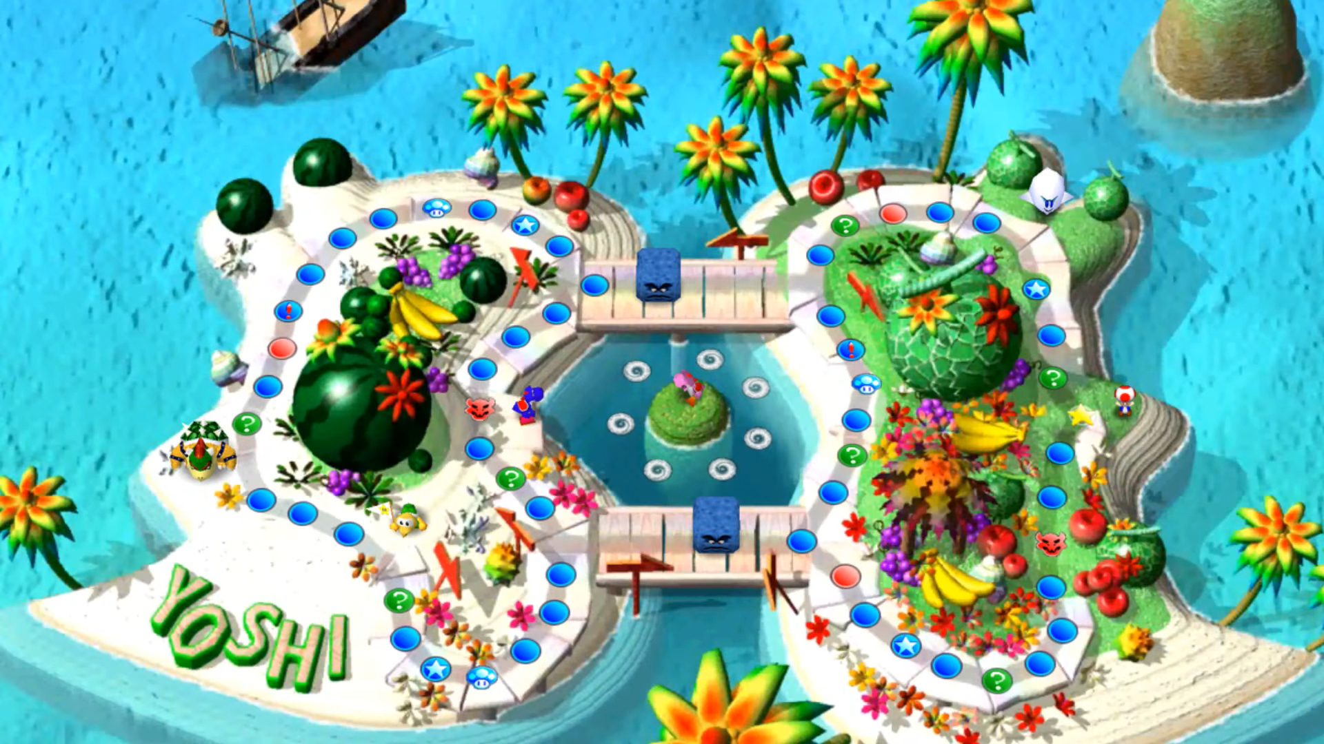 Yoshi's island map overview.