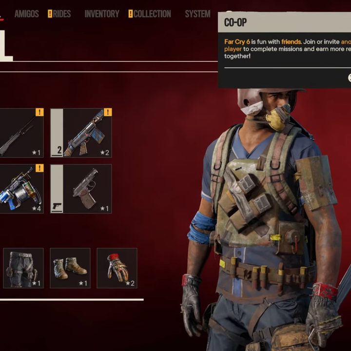 Showing the Co-op menu in far cry.