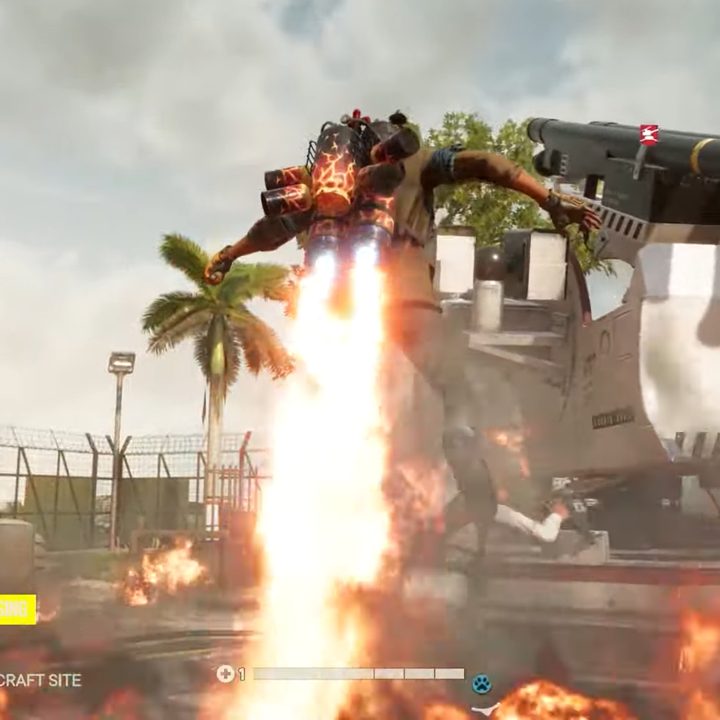 Using a Supremo to jetpack through the air.