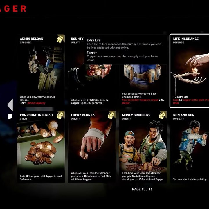 The deck manager menu.