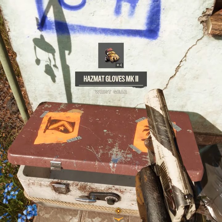 A chest with gloves inside.
