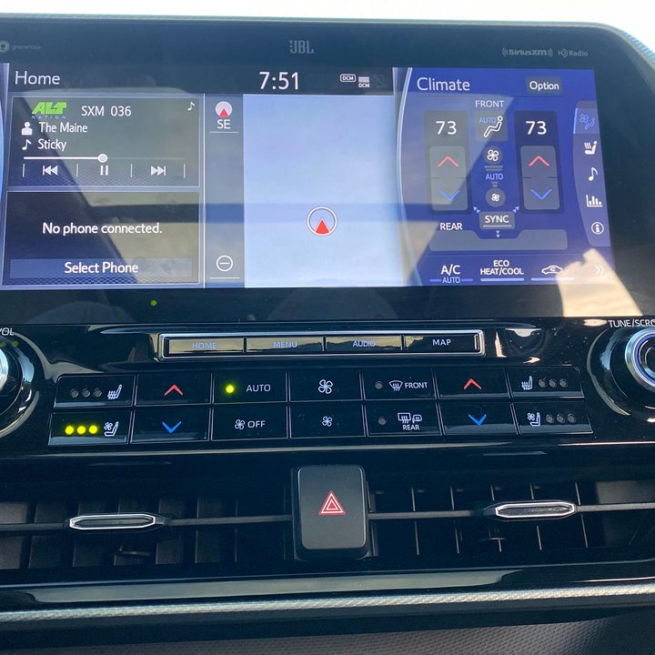 Infotainment system in the Highlander Hybrid.