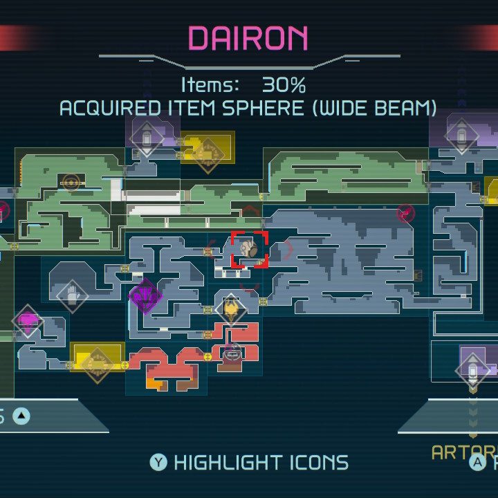 Map of Wide Beam in Metroid Dread.