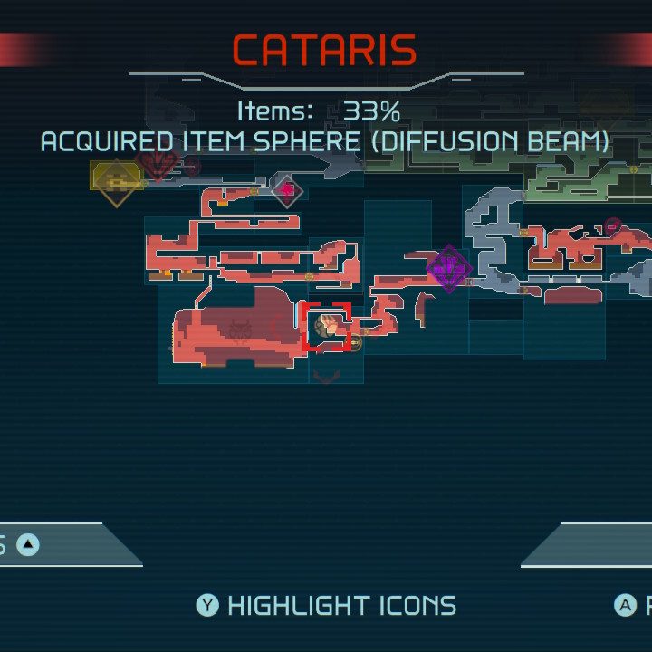 Map of Diffusion Beam in Metroid Dread.