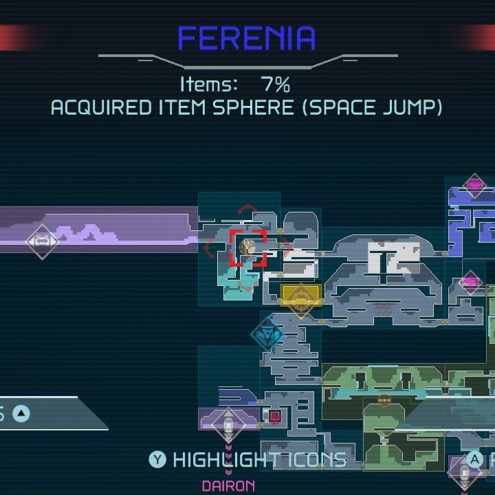 Map of Space Jump in Metroid Dread.