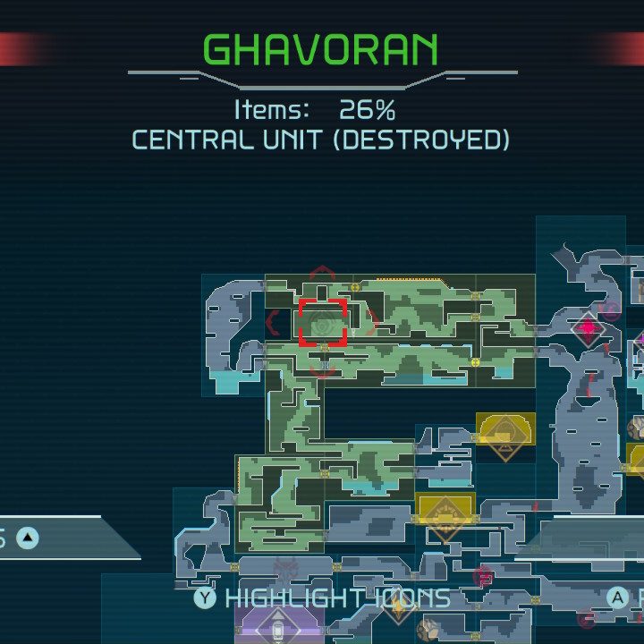 Map of Ice Missile in Metroid Dread.