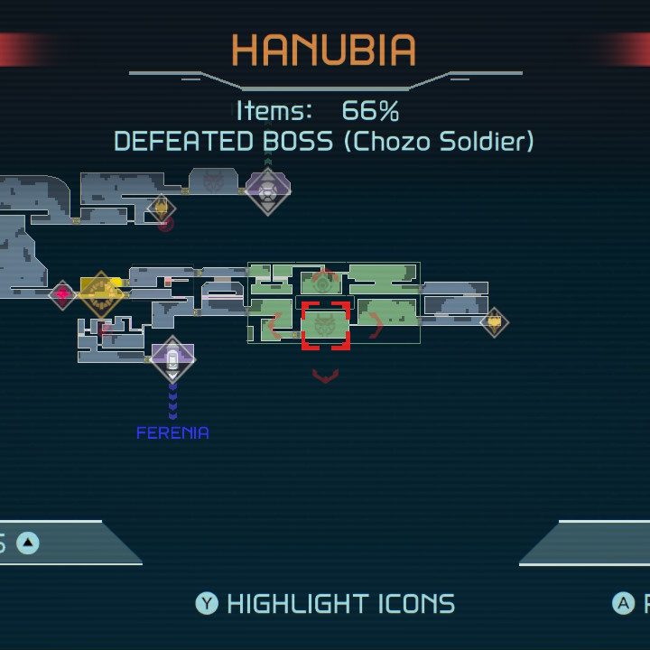 Map of Power Bomb in Metroid Dread.