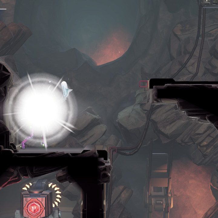 Samus parrying in Metroid Dread.
