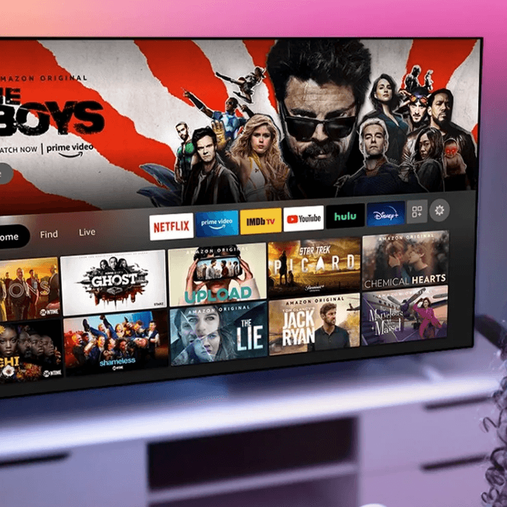 TV with Fire Tv on.