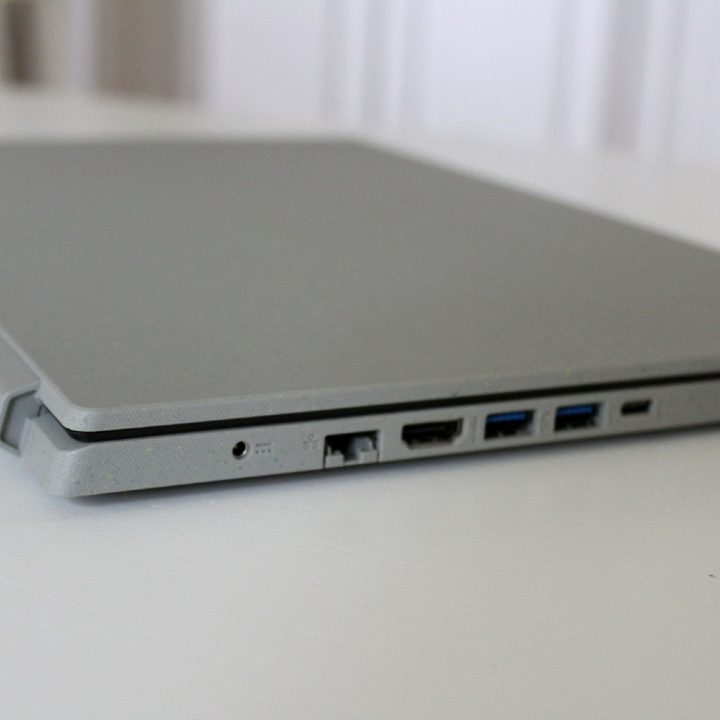 The left side of the Acer Aspire Vero, showing the selection of ports.
