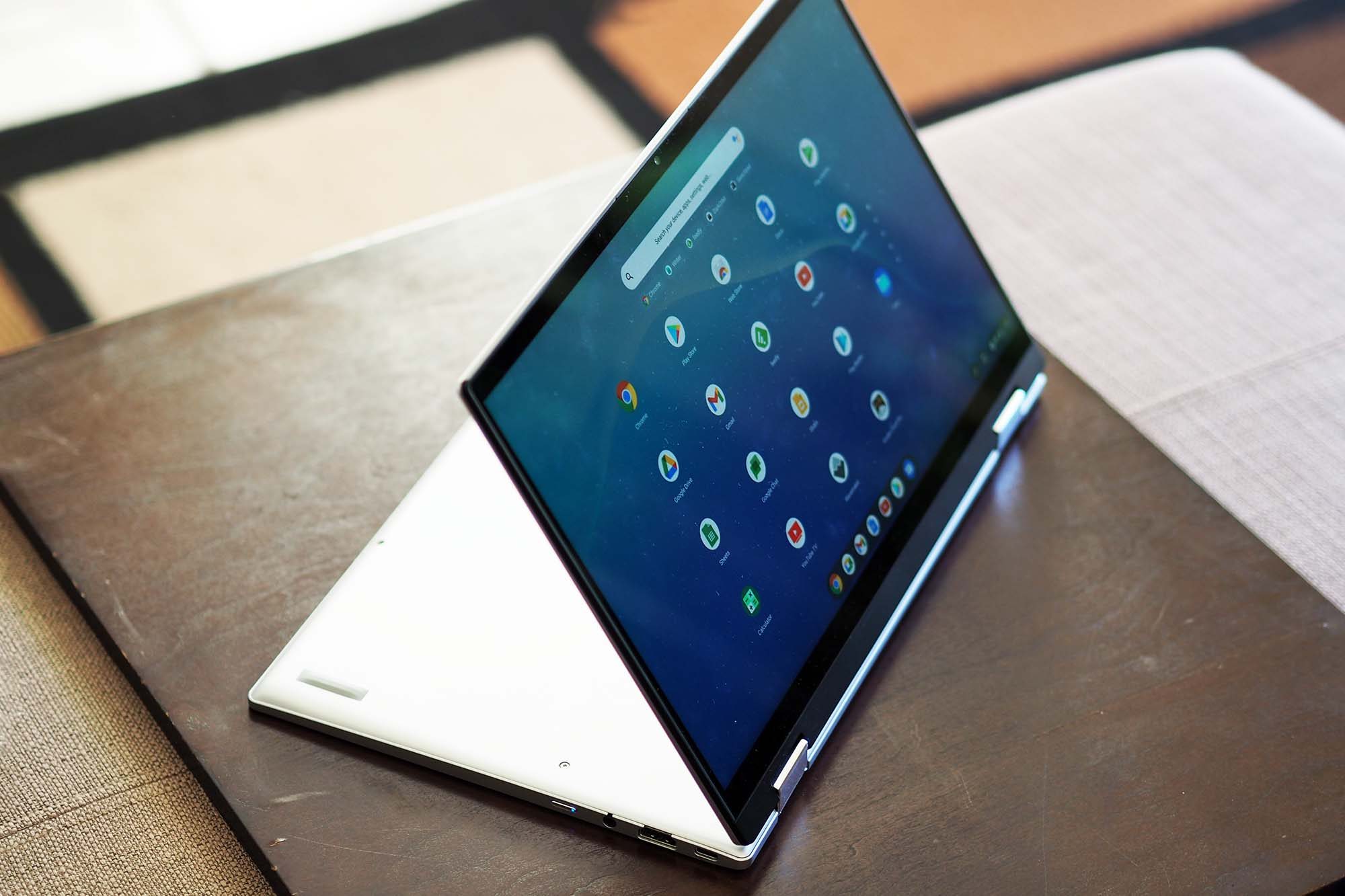 Image of the Acer Chromebook Spin 514 folded backwards.