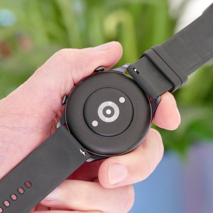 The Amazfit GTR 3 Pro's case back.