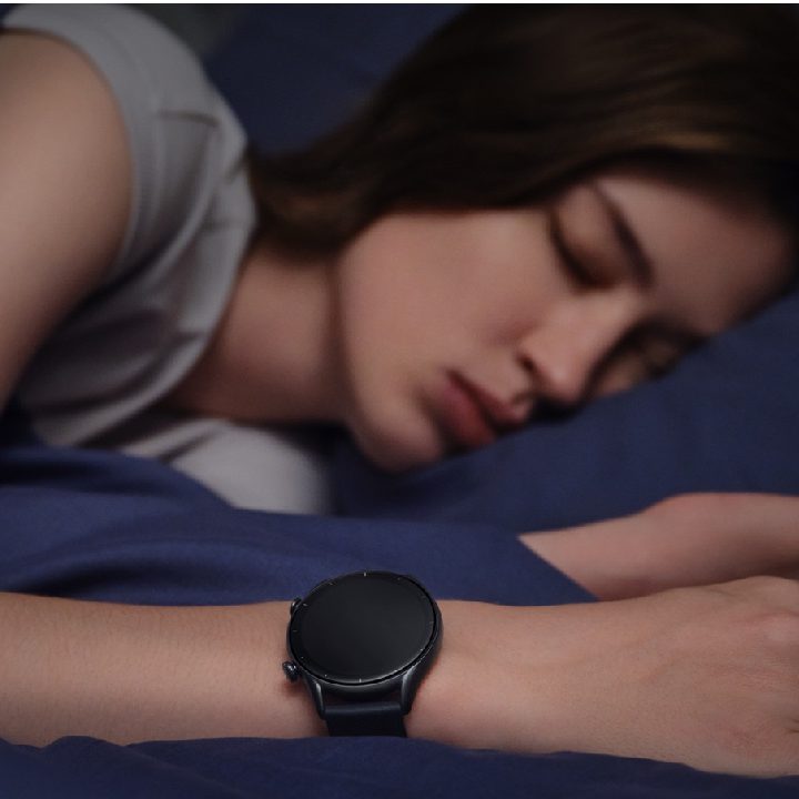 A person weraing the Amazfit GTR 3 Pro for sleep monitoring
