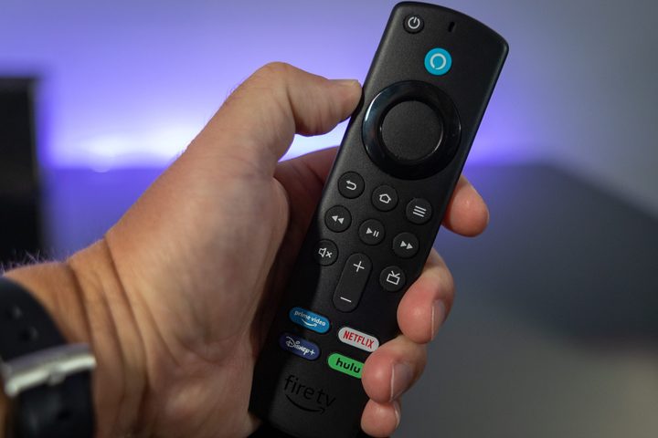 The Amazon Alexa Voice Remote in someone's hand.
