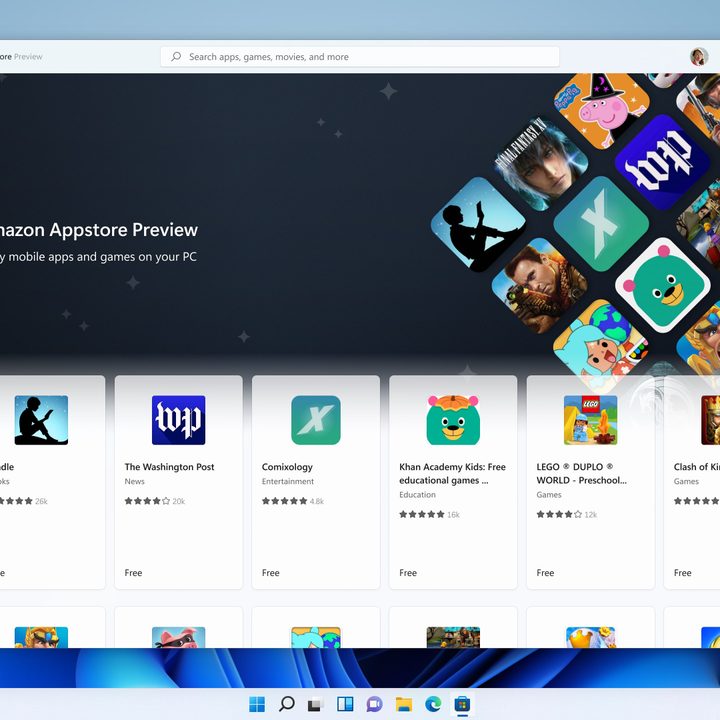 The Amazon App Store in Windows 11 preview.
