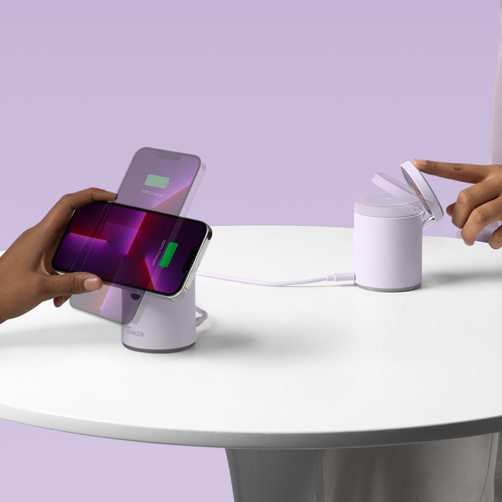 Image of Anker wireless charger versatility.
