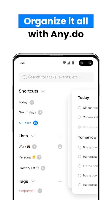 Any.do create and track events.