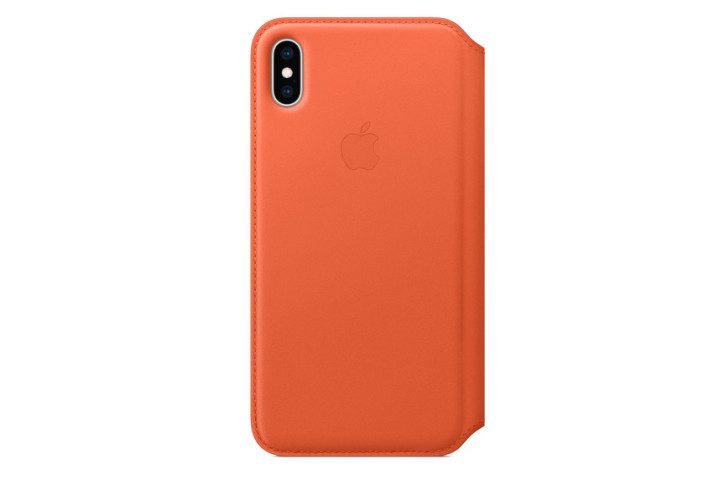 Apple Leather Folio Case for iPhone XS Max in Sunset.