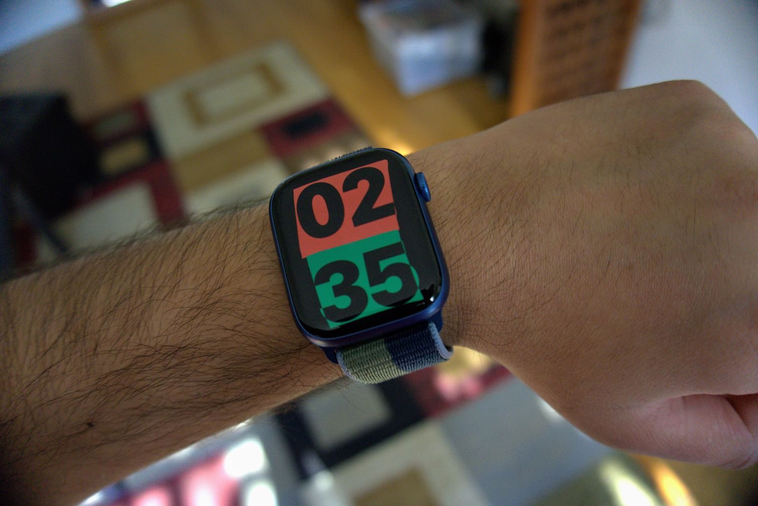 Apple Watch Series 7 on wrist.