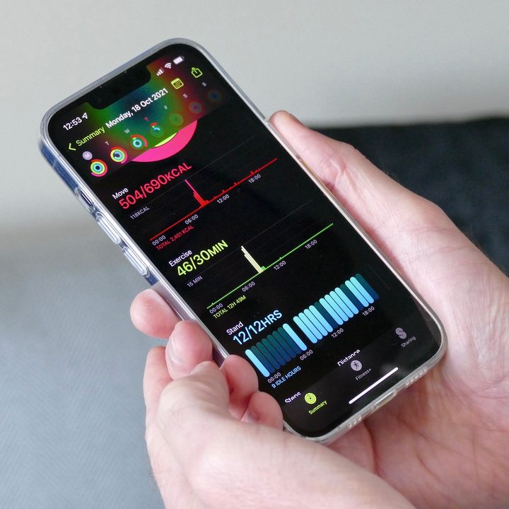 Daily activity on the Apple Health app.