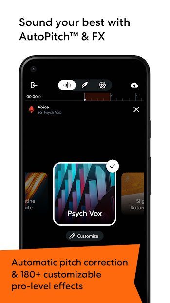 BandLab guitar app auto pitch.