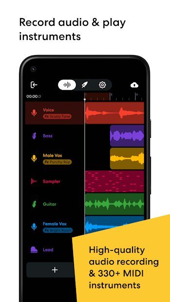BandLab guitar app record audio.