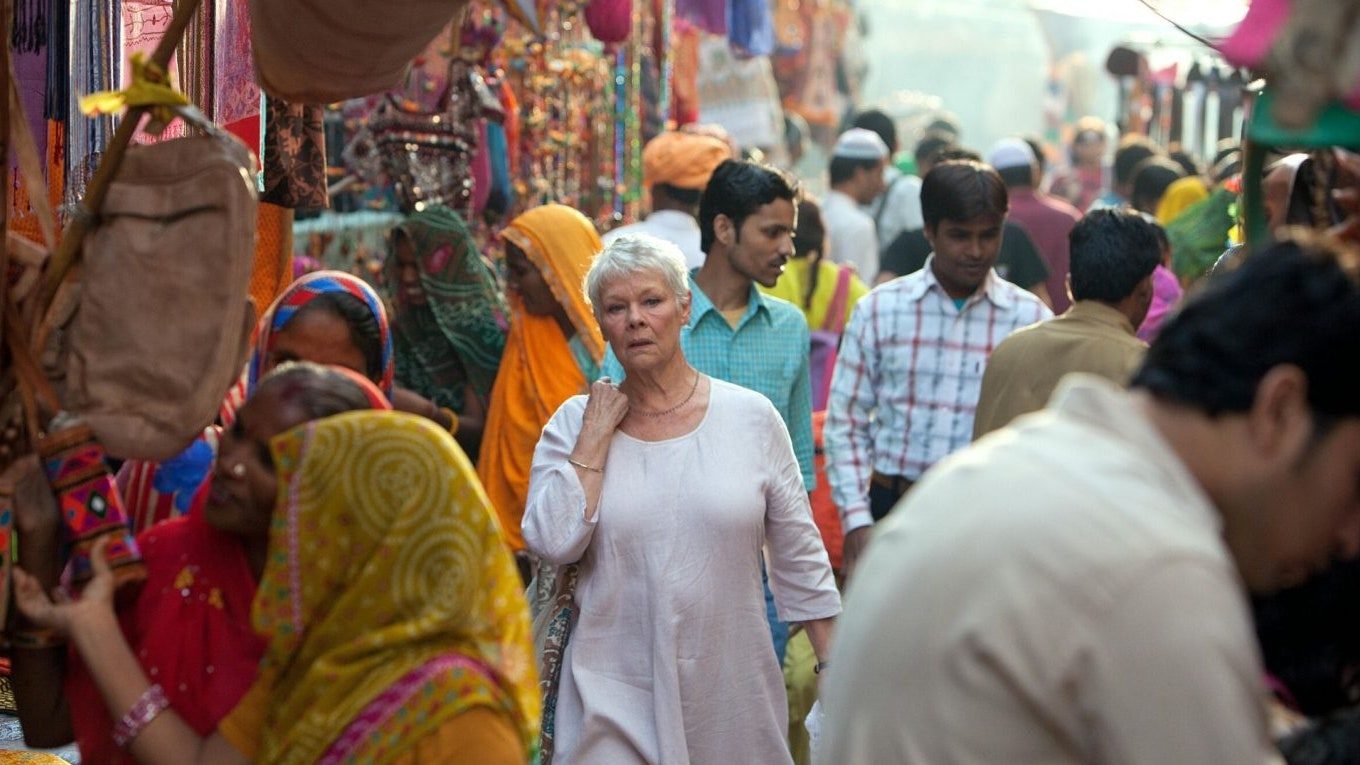 Judi Dench in The Best Exotic Marigold Hotel.