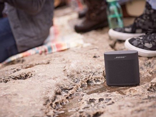 Bose Soundlink Color Portable Bluetooth Speaker II in beach sand.
