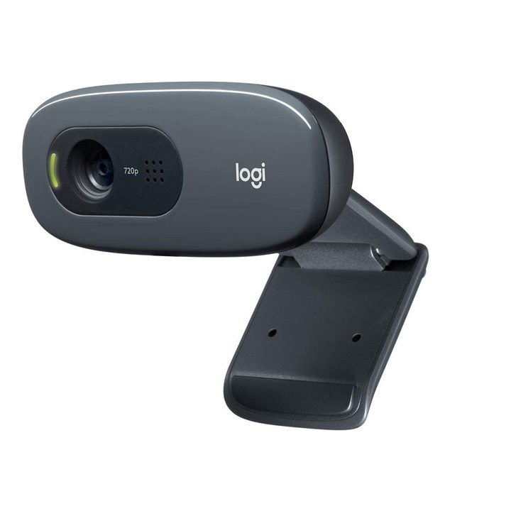 Logitech C270 HD webcam on a white background.
