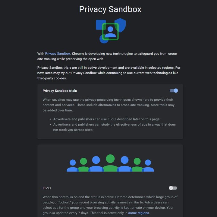 The FLoC opt out page in Chrome.