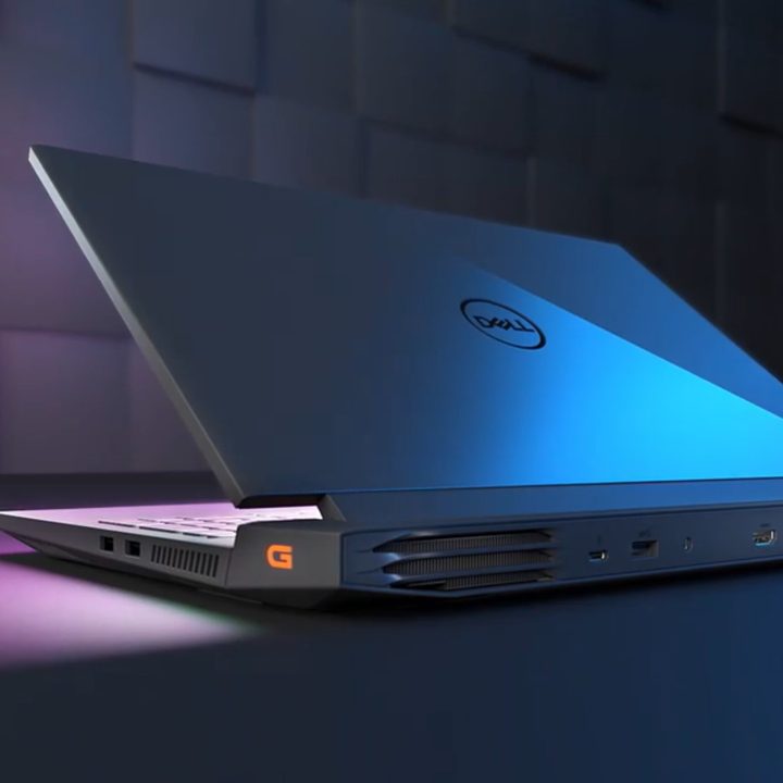 Dell G15 Laptop shown with the cover open.