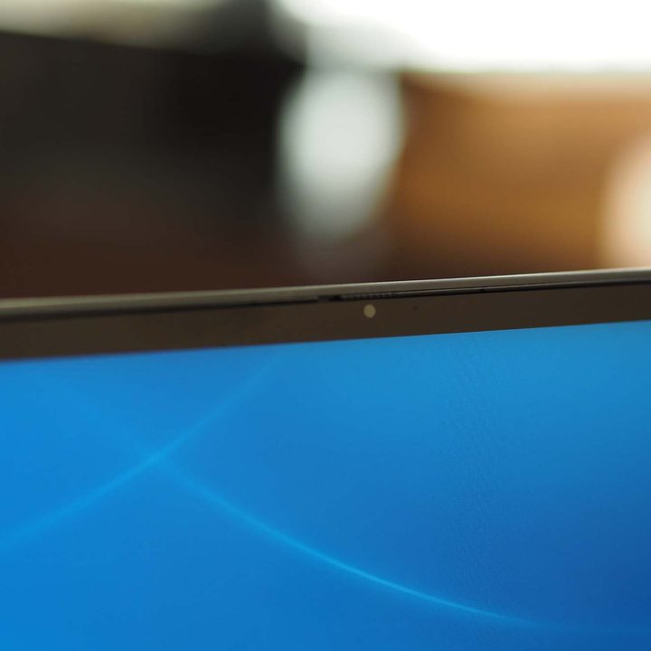 Closeup on the webcam on the Dell Inspiron 14 2-in-1.