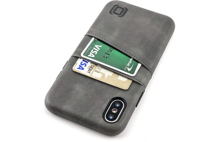 Dockem Exec Wallet Case in grey for iPhone X.