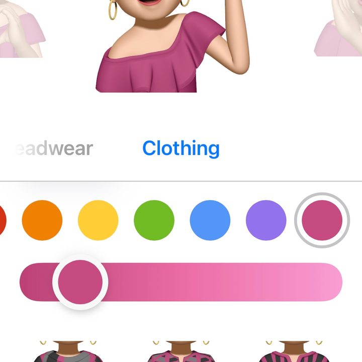 Add clothing to your Memoji.