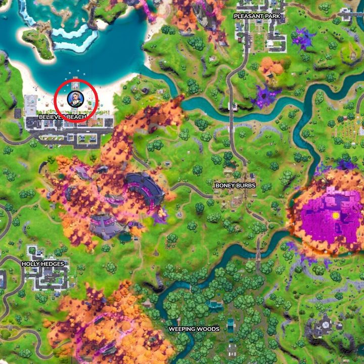 Map of Ariana Grande in Fortnite.