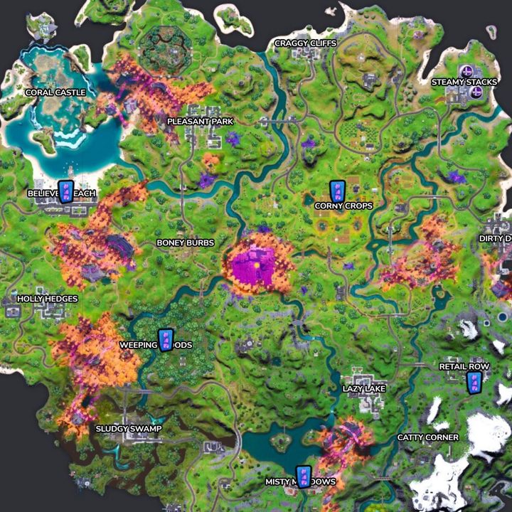 Map of Command Symbols in Fortnite.