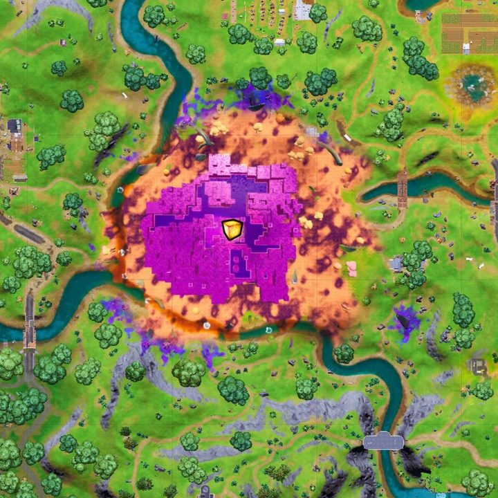 Map of cube location in Fortnite.