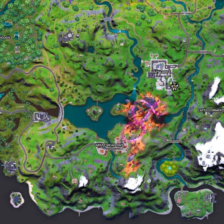 Map of mini pufts in Fortnite.