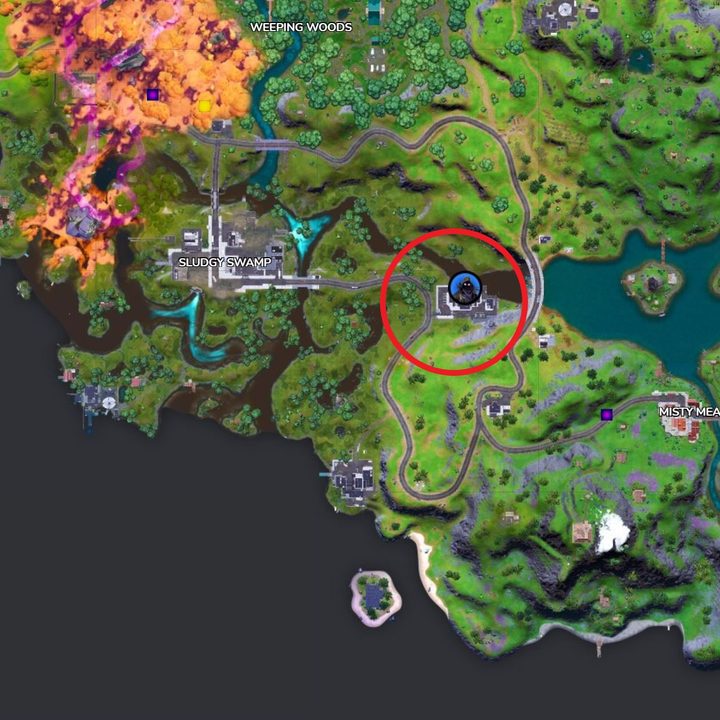 Map of Raven's location in Fortnite.