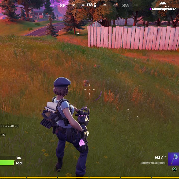 Character holding Sideways Minigun in Fortnite.