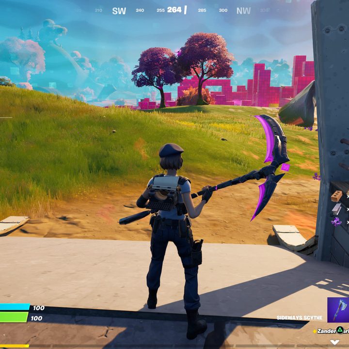 Sideways Scythe in Fortnite.